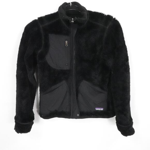 Patagonia Jacket Womens XS Black Full Zip Fleece Reversible Sherpa Pile Outdoors - Picture 14 of 16